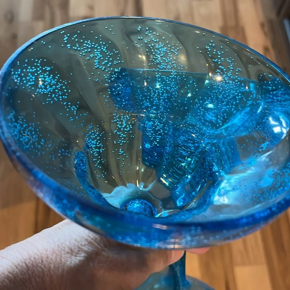 Fun Party Blue Long Stem Hard Plastic Glasses